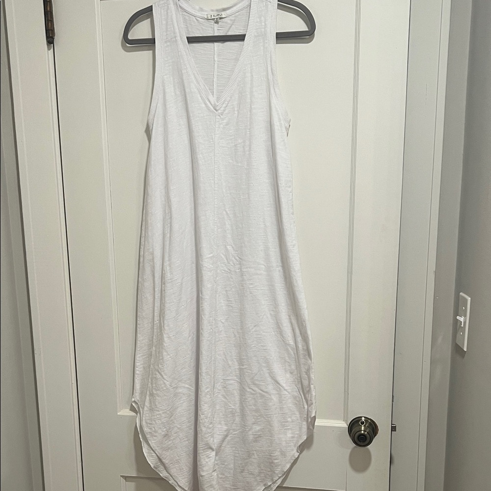 Z Supply White V-Neck Midi Dress
